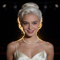 Pearl, light blonde AI character